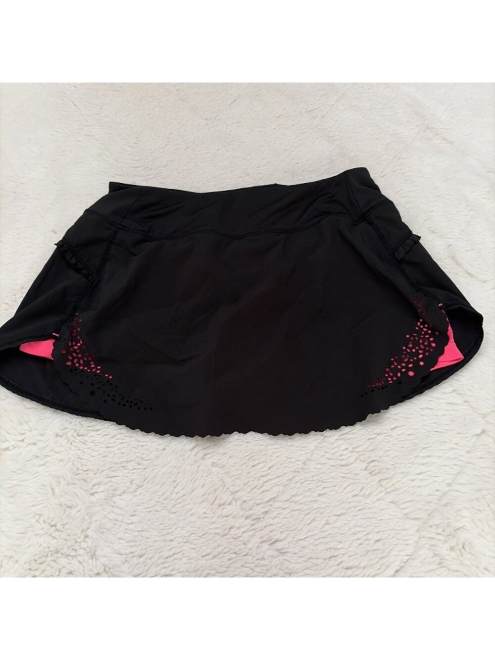 Hind Womens Black Athletic Skort M Pull On Neon Pink Pop
